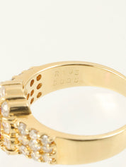 18K Gold/Red Ruby and Diamond Design Ring