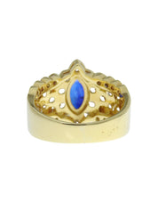 18Kサファイアダイヤモンドデザインリング ゴールド/ブルー