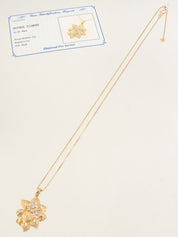 18K金钻石花朵图案项链