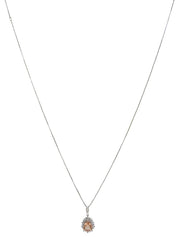 プラチナトパーズティアドロップデザインネックレス シルバー/オレンジ