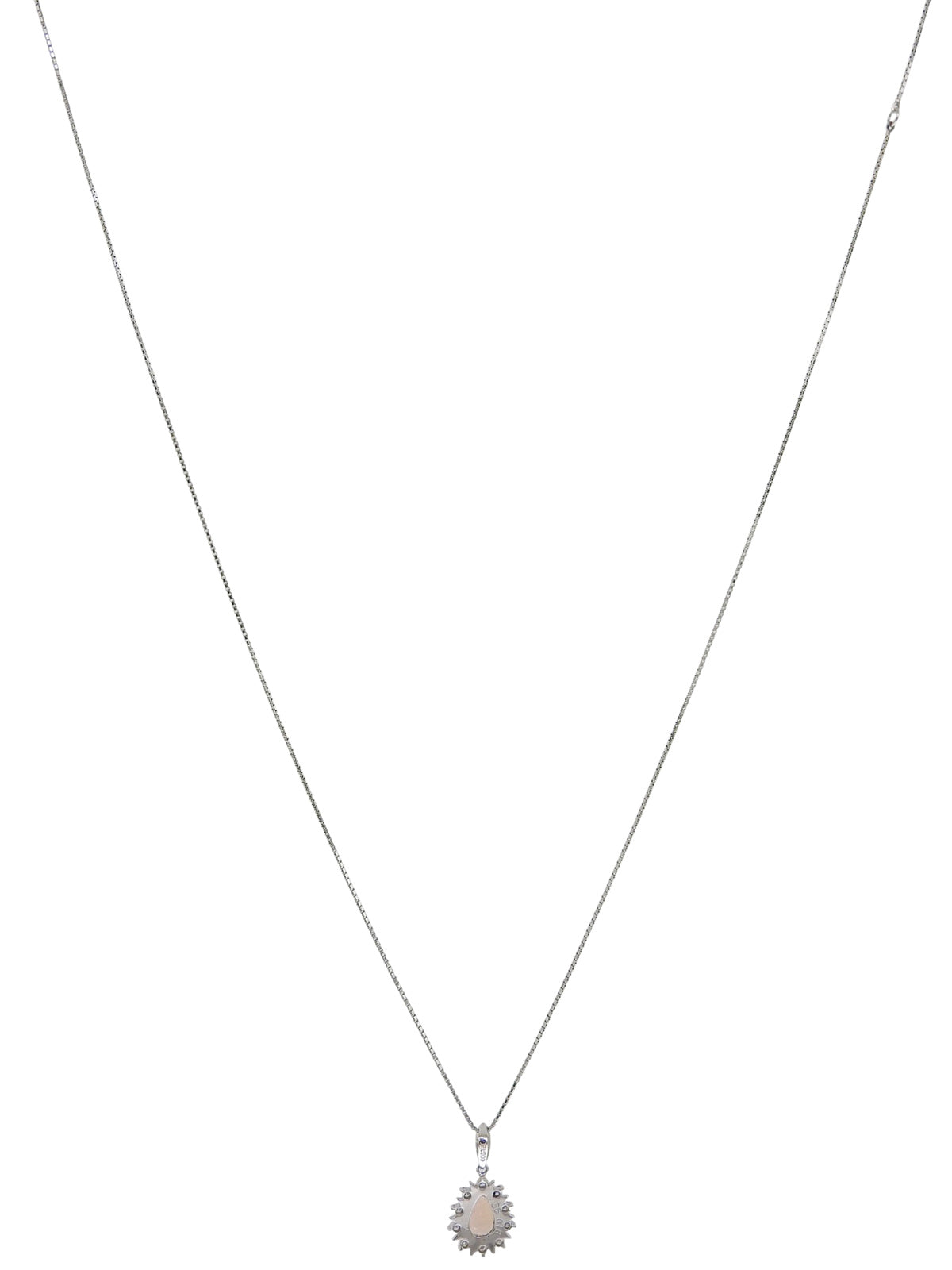 Platinum Topaz Teardrop Design Necklace in Silver/Orange
