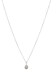 Platinum Topaz Teardrop Design Necklace in Silver/Orange