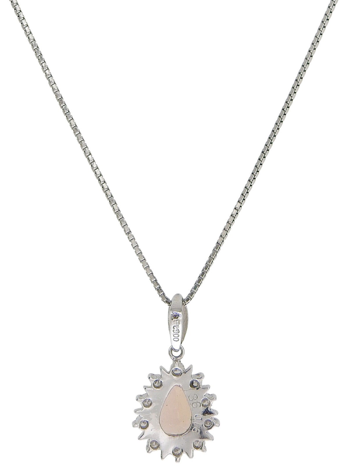 Platinum Topaz Teardrop Design Necklace in Silver/Orange