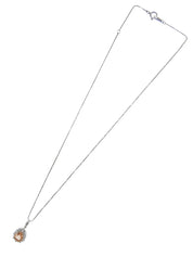 プラチナトパーズティアドロップデザインネックレス シルバー/オレンジ