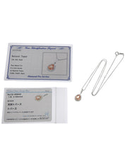 プラチナトパーズティアドロップデザインネックレス シルバー/オレンジ