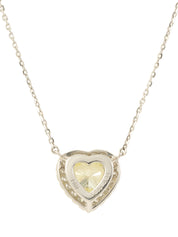 Platinum Diamond Heart Necklace in Silver/Yellow