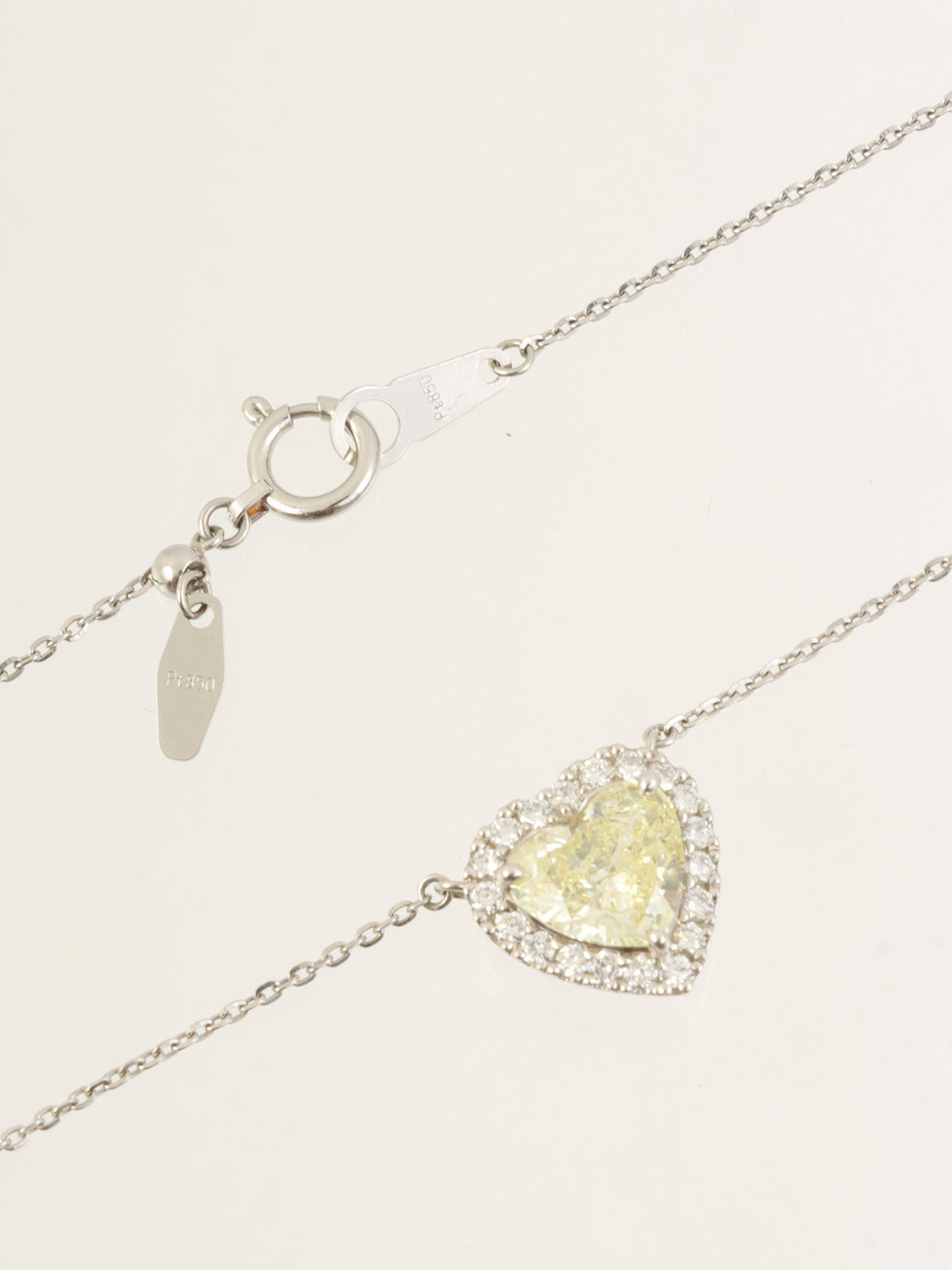 Platinum Diamond Heart Necklace in Silver/Yellow