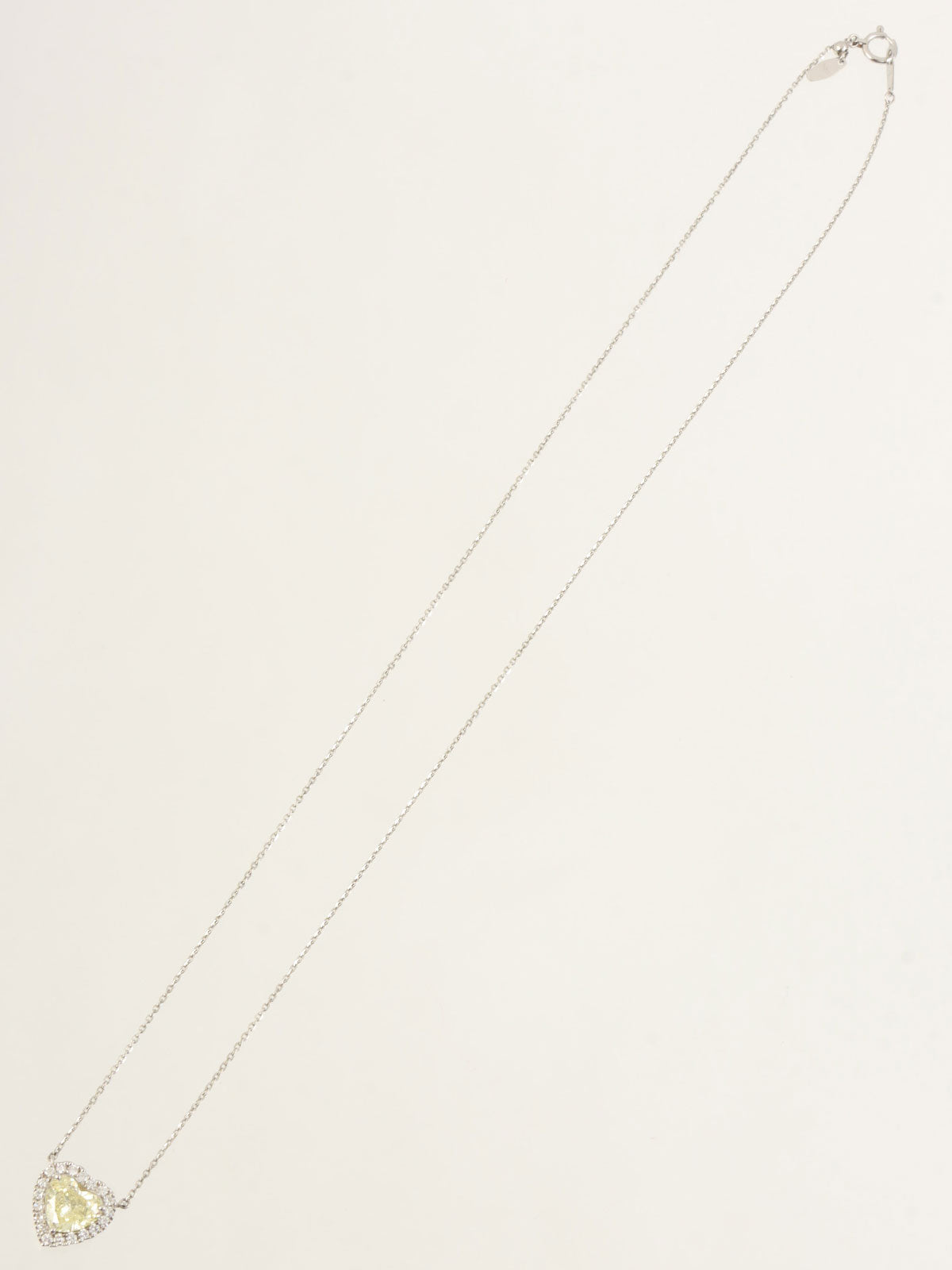 Platinum Diamond Heart Necklace in Silver/Yellow