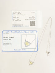 Platinum Diamond Heart Necklace in Silver/Yellow