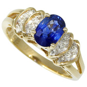 18K Sapphire Diamond Ring Gold #52