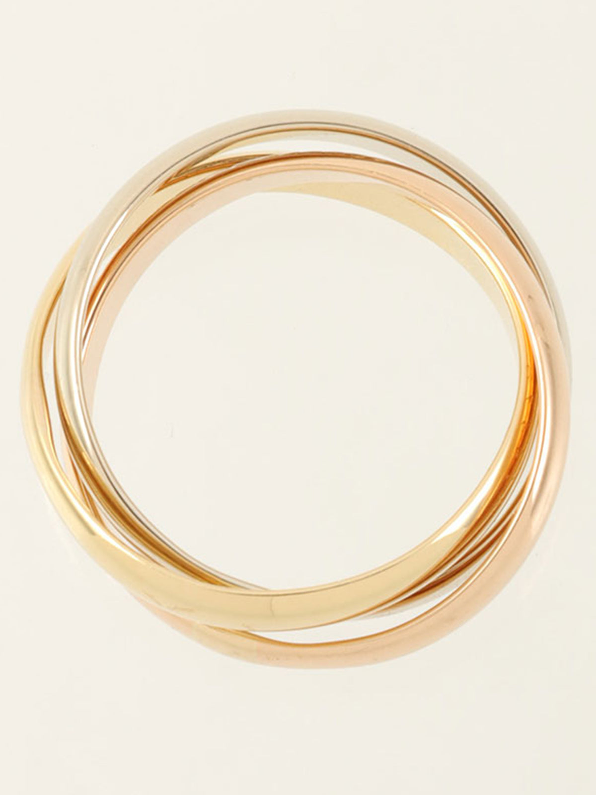 18K黄金/玫瑰金/白金三位一体戒指