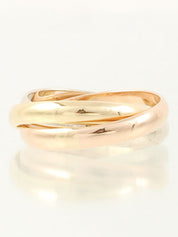 18K黄金/玫瑰金/白金三位一体戒指