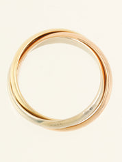 18K黄金/玫瑰金/白金三位一体戒指