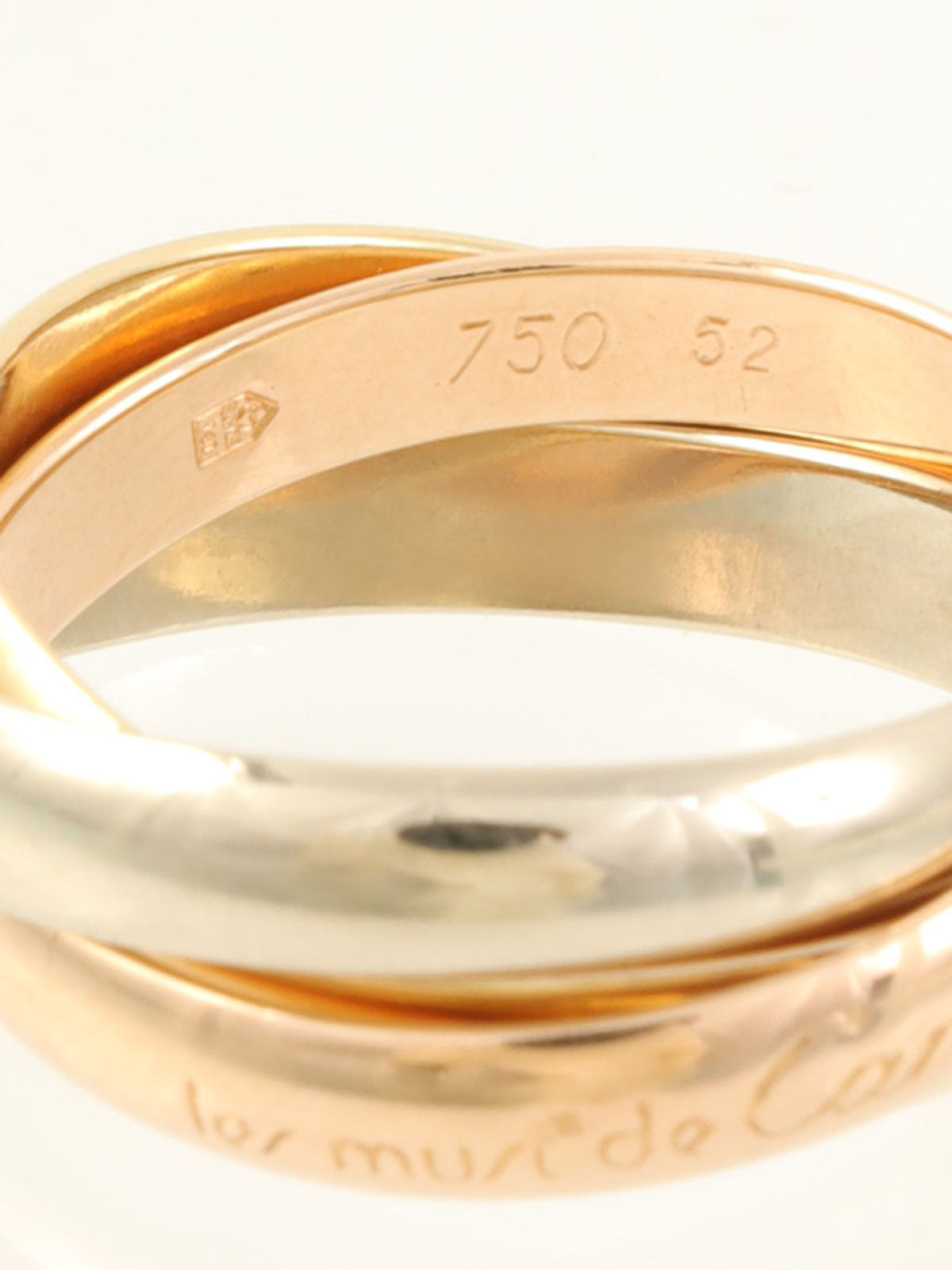 18K黄金/玫瑰金/白金三位一体戒指