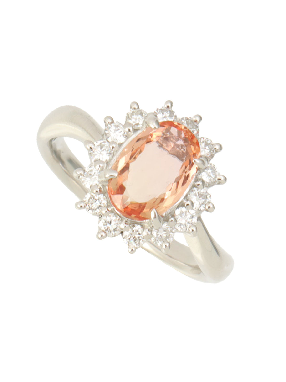 プラチナトパーズダイヤモンドリング シルバー/オレンジ #13