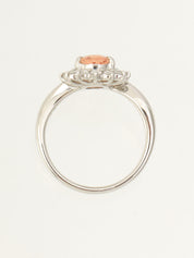 プラチナトパーズダイヤモンドリング シルバー/オレンジ #13