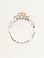 Platinum Topaz Diamond Ring #53 Silver/Orange