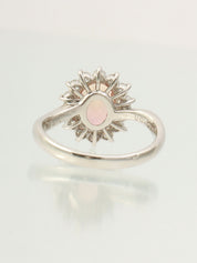 Platinum Topaz Diamond Ring #53 Silver/Orange