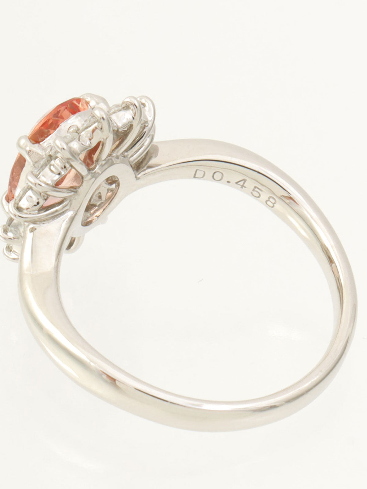 Platinum Topaz Diamond Ring #53 Silver/Orange