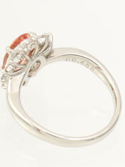 Platinum Topaz Diamond Ring #53 Silver/Orange