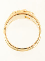 18K Gold/Red Ruby and Diamond Design Ring