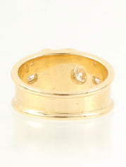 18K Gold/Red Ruby and Diamond Design Ring