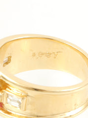 18K Gold/Red Ruby and Diamond Design Ring