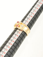 18K Ruby Diamond Designer Ring #53 Gold/Red