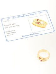 18K Gold/Red Ruby and Diamond Design Ring
