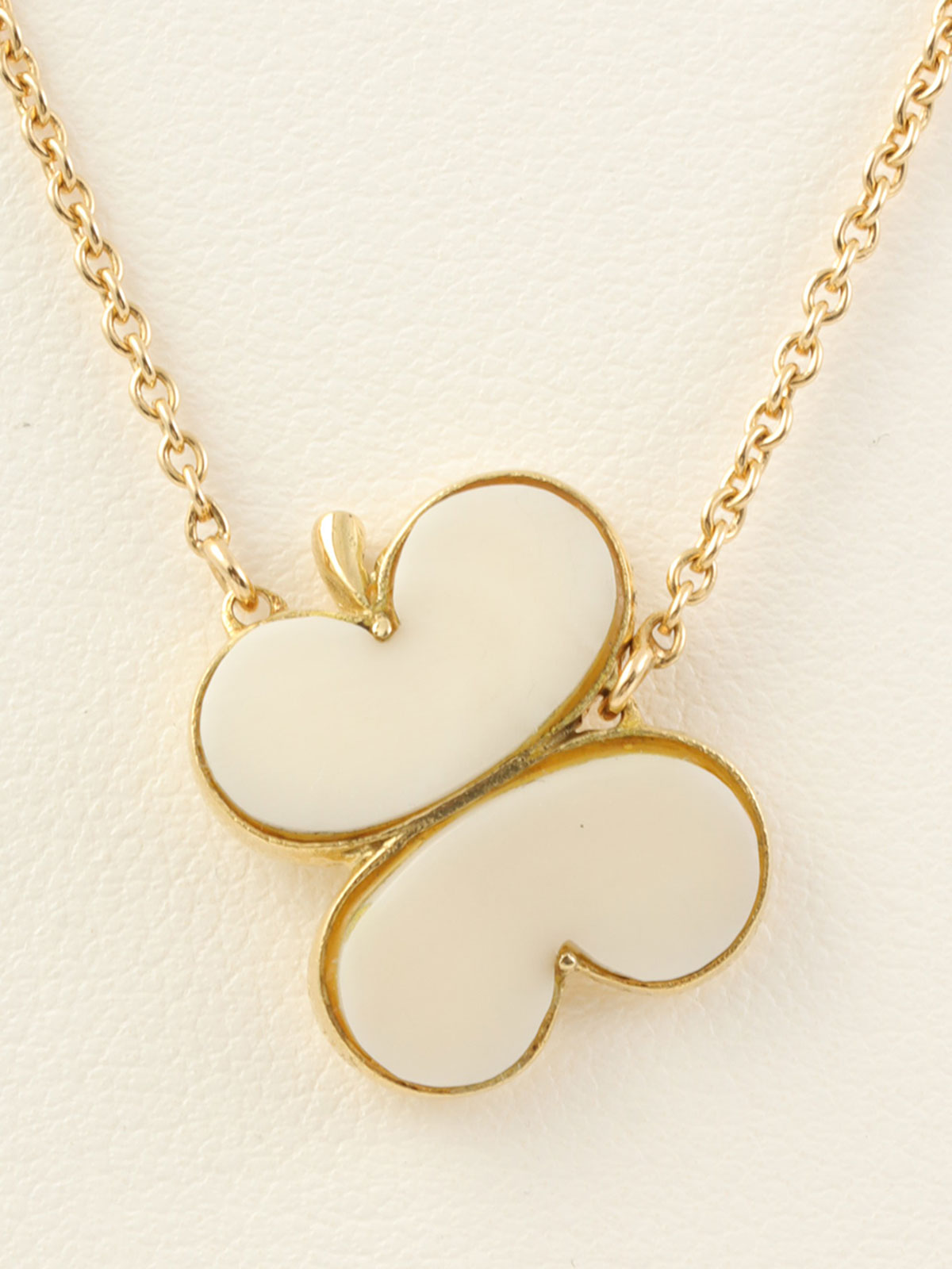 18Kダイヤモンドクローバーモチーフネックレス ゴールド