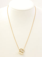 18Kダイヤモンドクローバーモチーフネックレス ゴールド