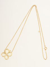 18Kダイヤモンドクローバーモチーフネックレス ゴールド