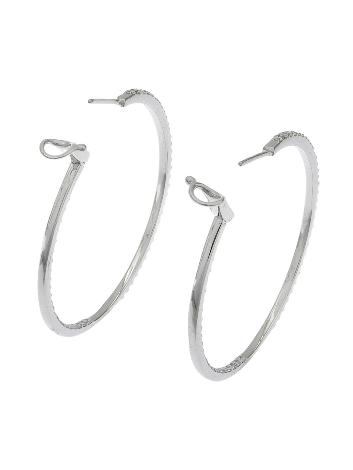 18Kダイヤモンドフープピアス シルバー