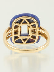 18K Gold/Blue Lapis Lazuli Diamond Ring