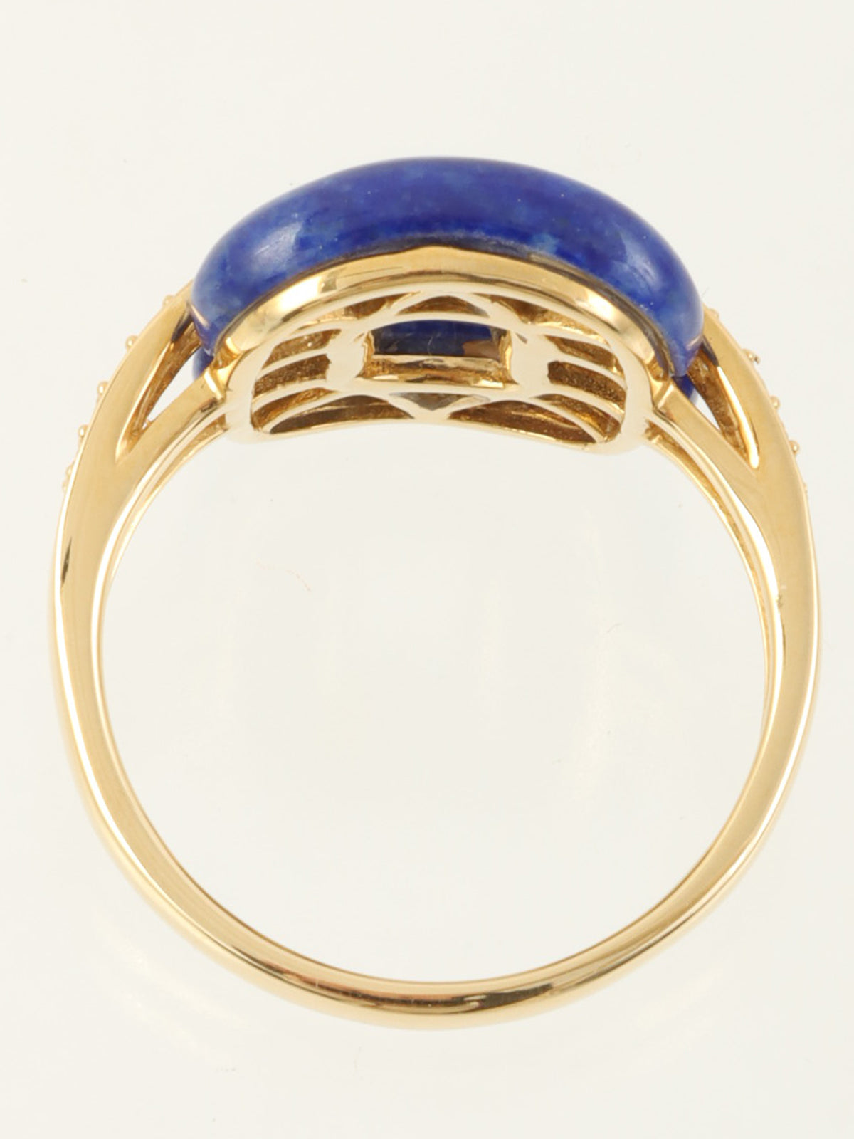 18K Gold/Blue Lapis Lazuli Diamond Ring