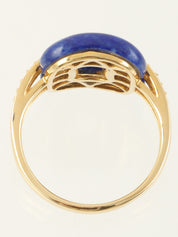 18K Gold/Blue Lapis Lazuli Diamond Ring