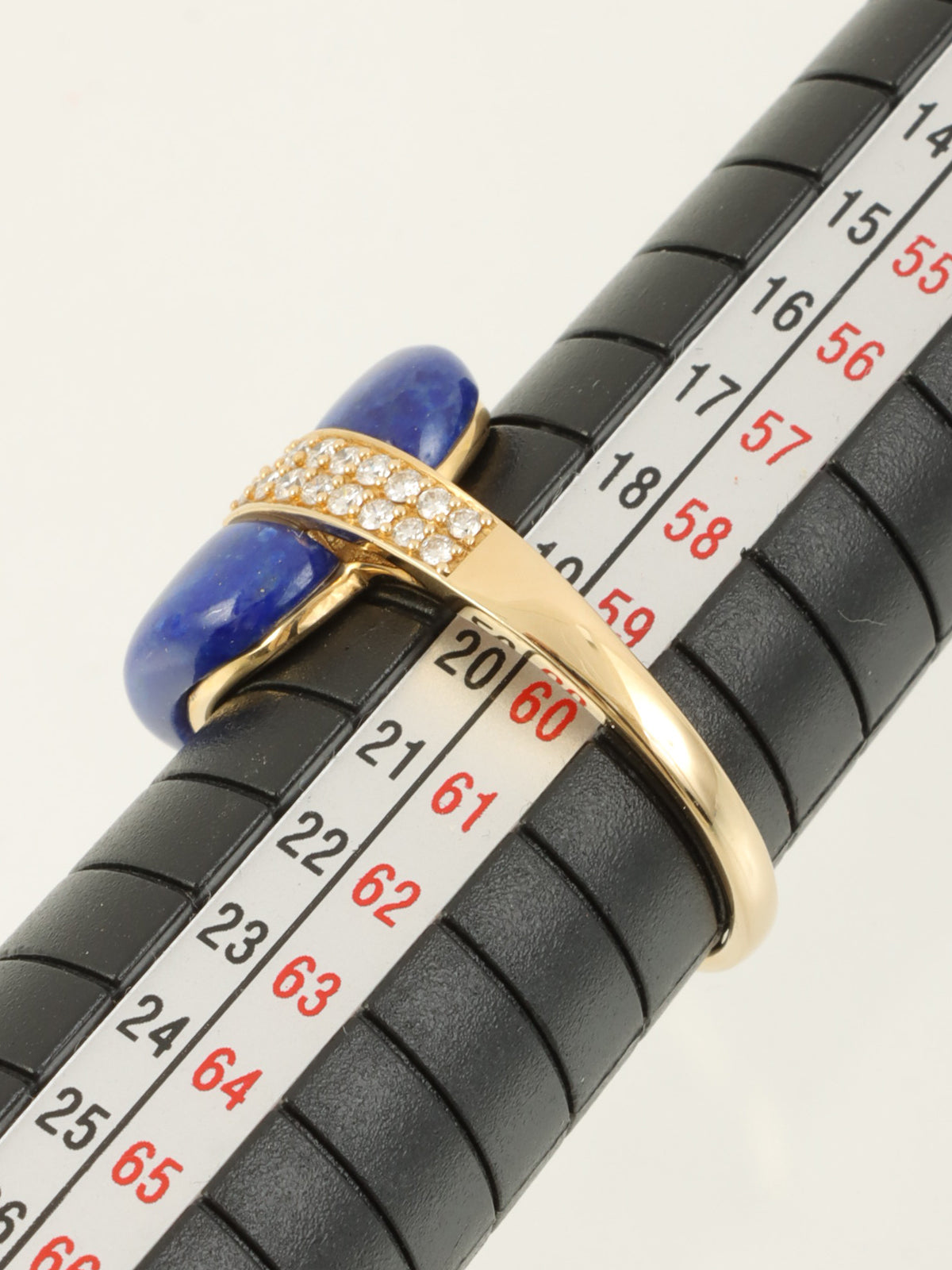 18K Gold/Blue Lapis Lazuli Diamond Ring