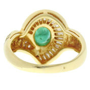 18K Emerald Diamond Teardrop Ring #56 Gold/Green