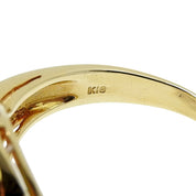 18K Emerald Diamond Teardrop Ring #56 Gold/Green