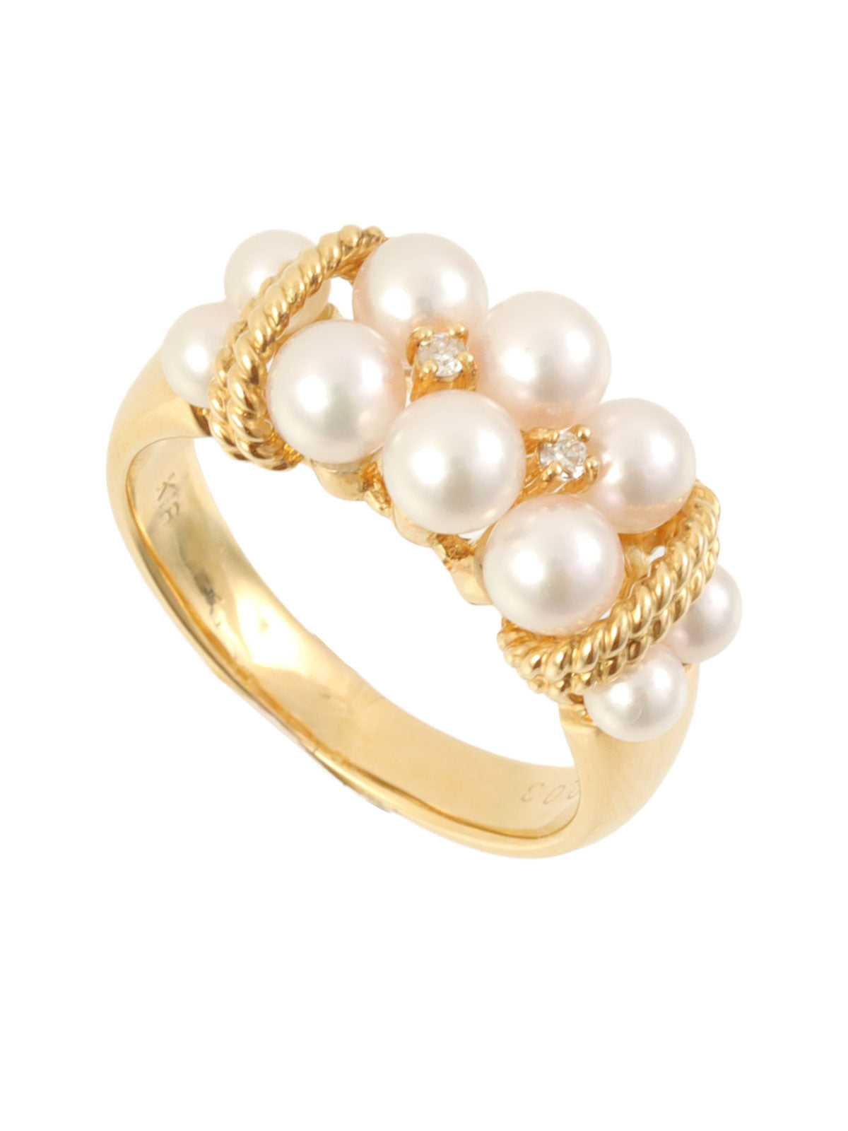 18K金珍珠钻石戒指