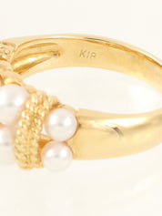 18K金珍珠钻石戒指