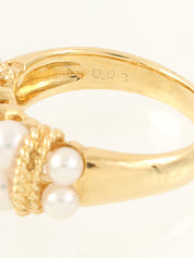 18K金珍珠钻石戒指