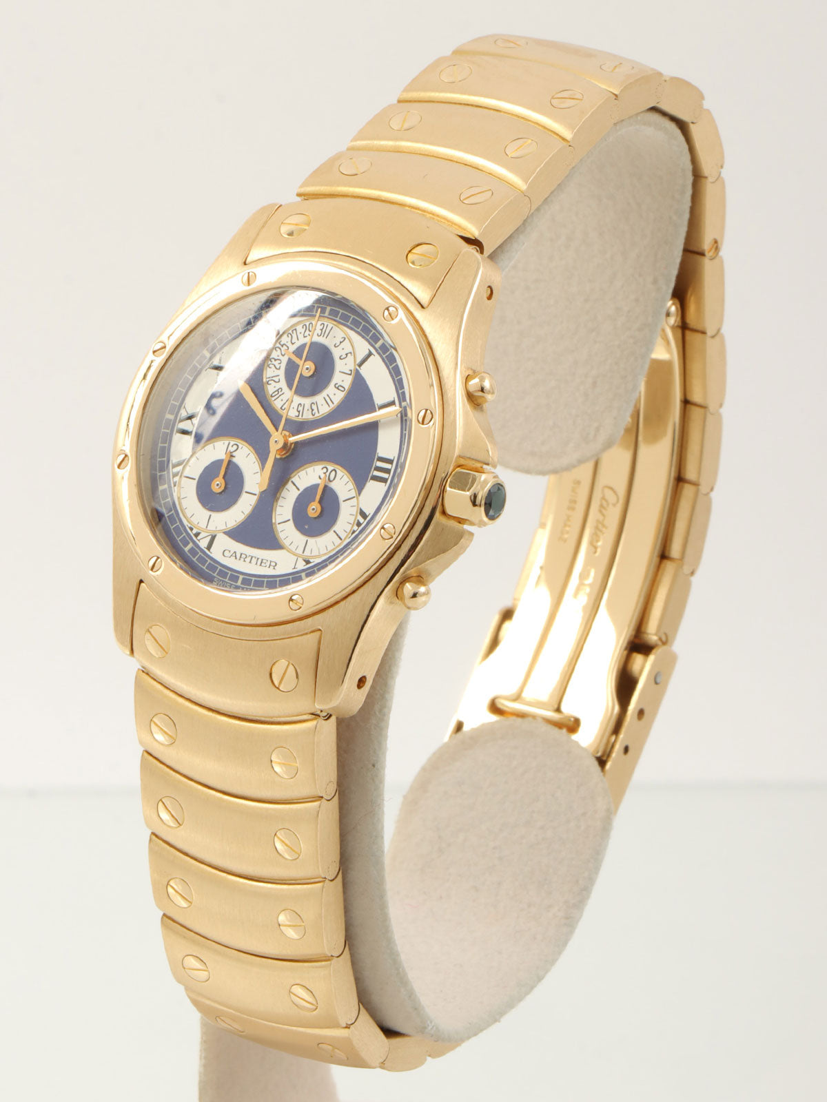 18KサントスクーガーMM ゴールド/ブルー