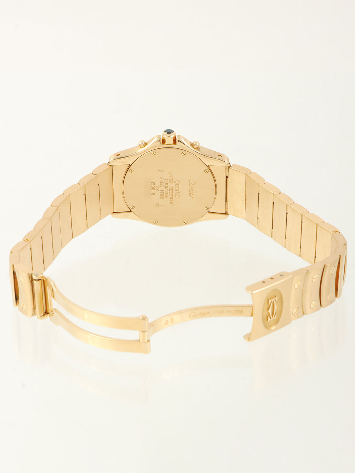 18KサントスクーガーMM ゴールド/ブルー