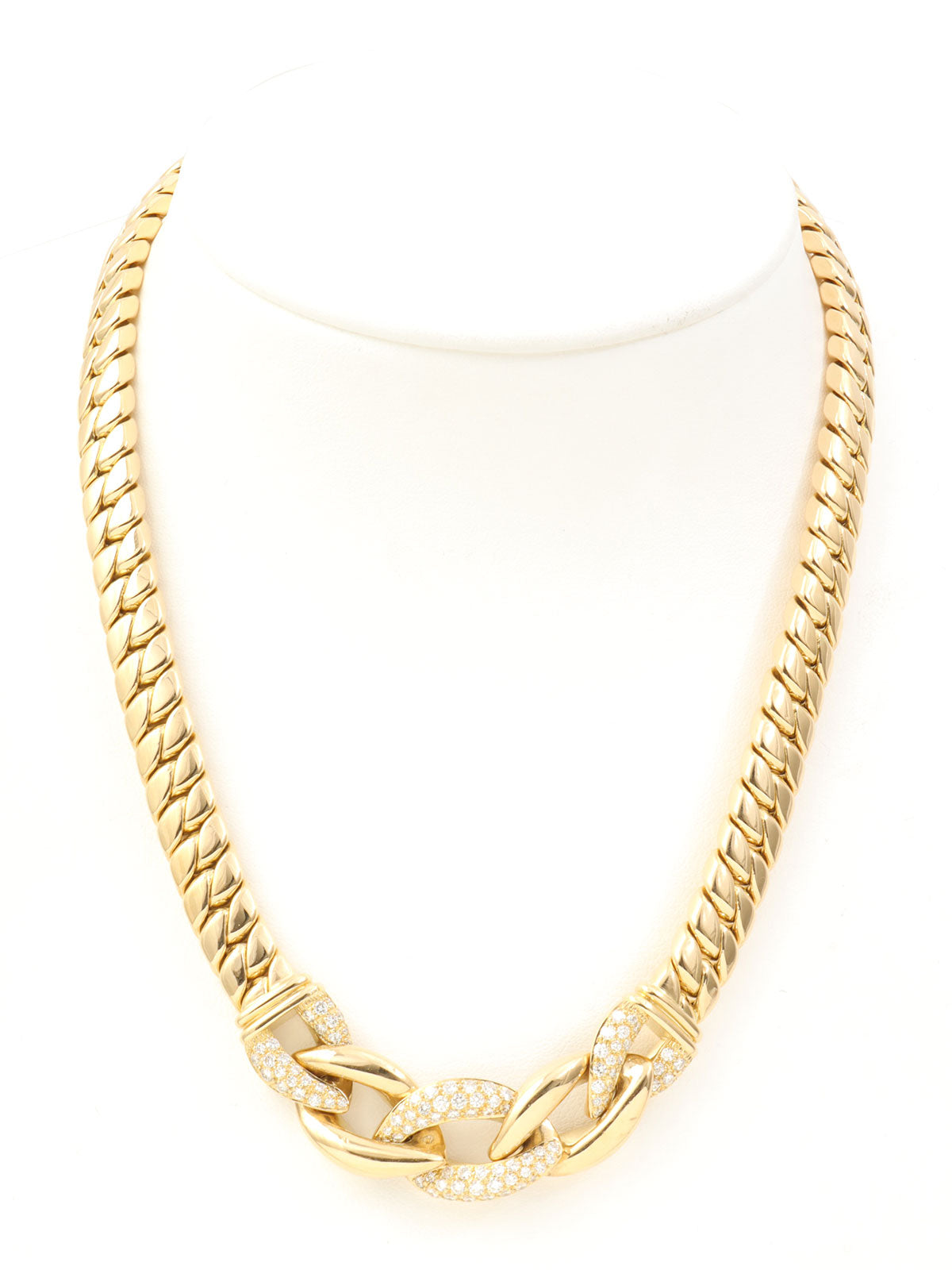 18Kダイヤモンドチェーンモチーフネックレス ゴールド