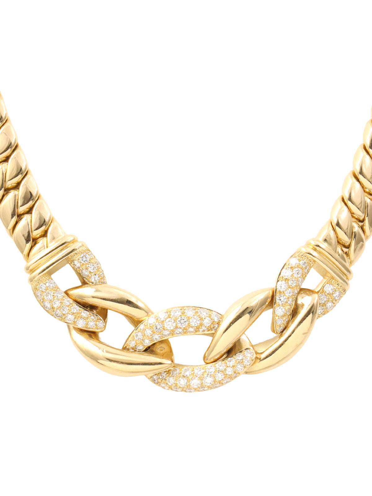 18Kダイヤモンドチェーンモチーフネックレス ゴールド