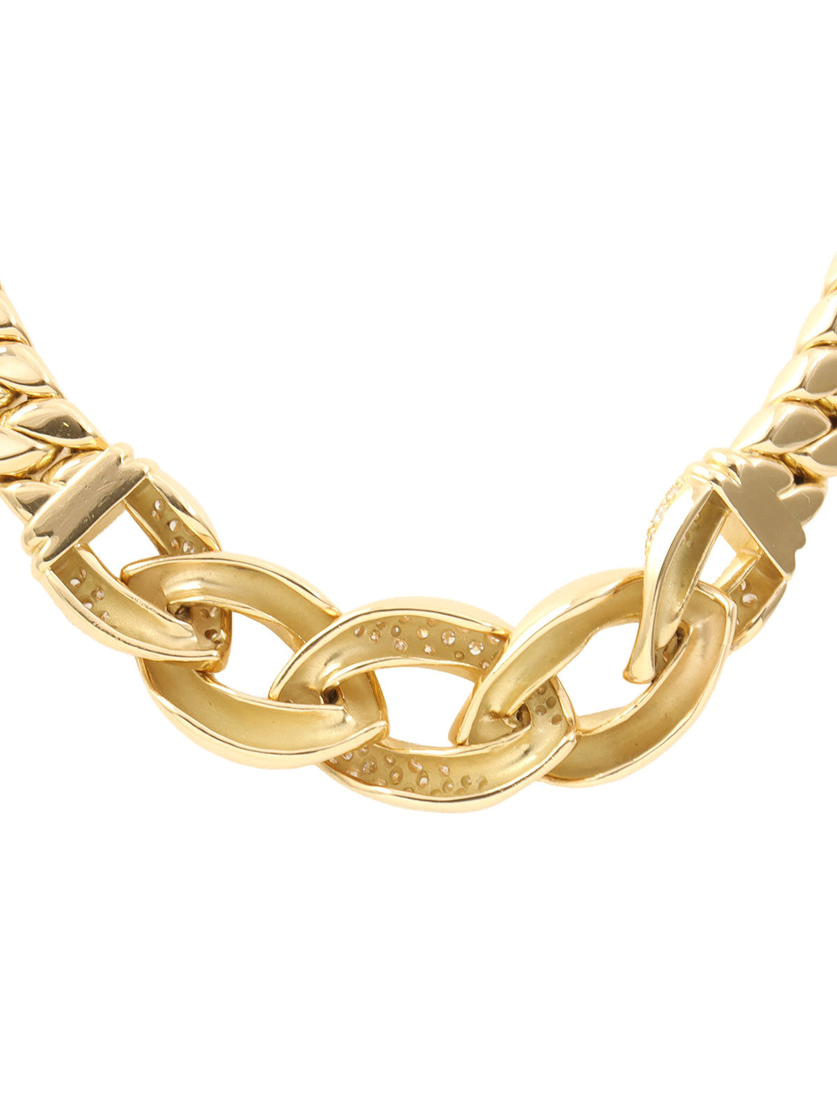 18Kダイヤモンドチェーンモチーフネックレス ゴールド