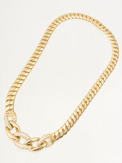 18K Diamond Chain Motif Necklace Gold