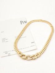 18K Diamond Chain Motif Necklace Gold