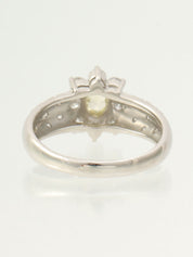 プラチナダイヤモンドフラワーモチーフリング シルバー/イエロー #13